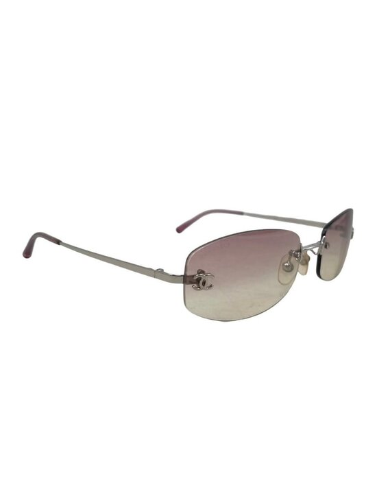 Chanel Sunglasses CC Logo Rimless Gradient Pink Yellow Silver Eyewear main image 6
